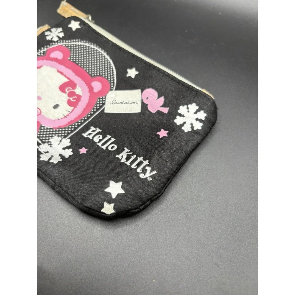 Mini Hello Kitty Snow Silky Coin Pouch Cute Star Snowflakes Y2k Girly